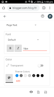 Edit blog Font