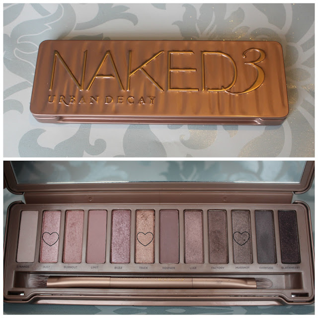 photo of the shadows inside the Urban Decay Naked 3 Palette