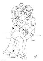 Valentine's Day couples Coloring Page