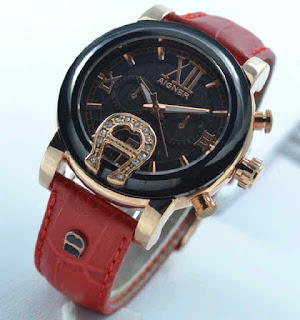 Jual jam tangan Aigner romawi black rosegold