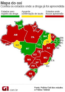 Mapa do oxi no Brasil