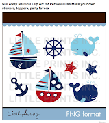 I found this sweet little nautical clip art set from Pink or Blue Designs . (screen shot at )