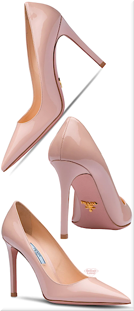 ♦Prada Pale Rosette Pink patent leather high heel pumps #prada #shoes #pink #brilliantluxury