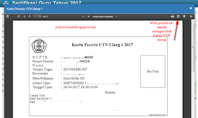 UTN ulang, Kartu Peserta UTN ulang, Cetak Kartu UTN ulang, Download kartu UTN ulang