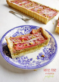 tarte rhubarbe rose et pistache