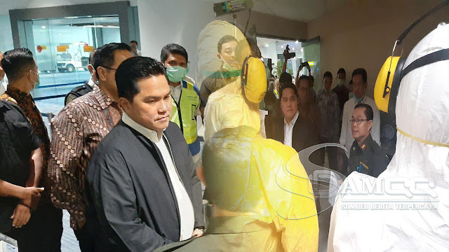 Erick Thohir Pantau Protokol Pengamanan Corona di Bandara Soetta