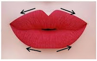 For lips that are to thin: Use the basic technique, but apply lip liner just outside the natural lip line. Use a darker tone of final liquid lipstick.