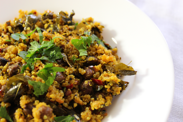 Lemony Quinoa with Black Chickpeas