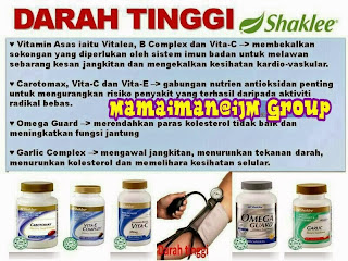  Vitamin Shaklee untuk Merawat dan Mengawal penyakit Darah Tinggi