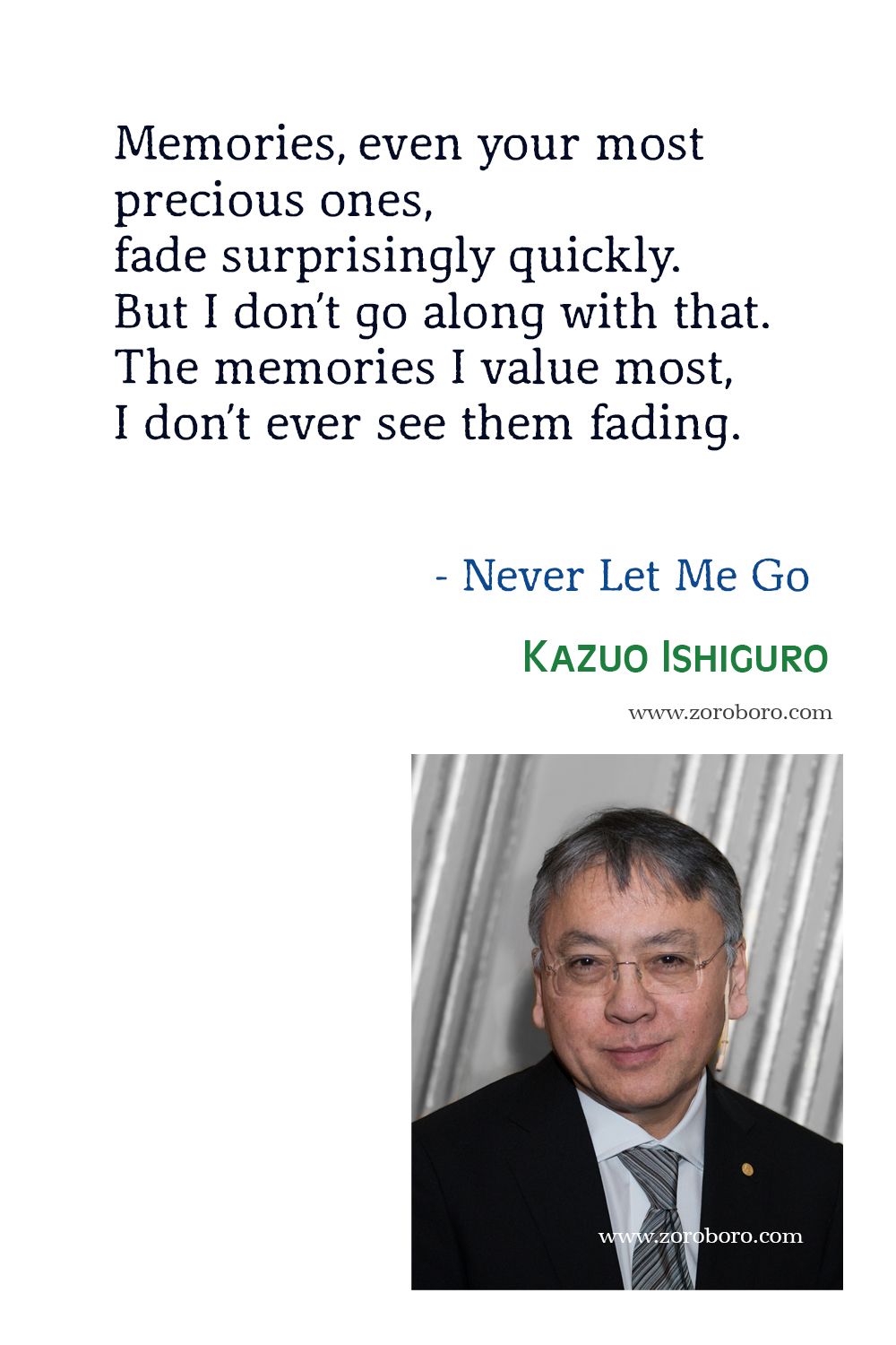 Kazuo Ishiguro Quotes, Kazuo Ishiguro Never Let Me Go Quotes, Kazuo Ishiguro Books Quotes, Kazuo Ishiguro The Remains of the Day Quotes.
