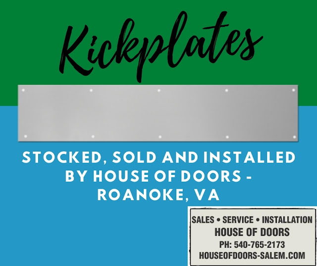 Kickplates stocked, sold and installed by House of Doors - Roanoke, VA