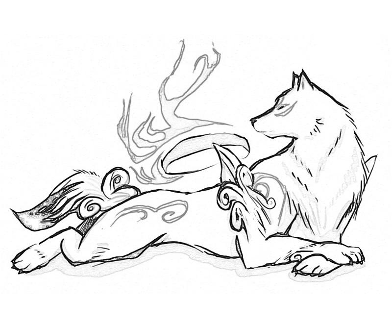 okami-amaterasu-sketch-coloring-pages