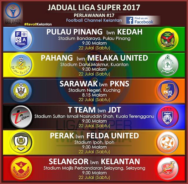 Download Jadual Tarikh Dan Tempat Liga Super 2017