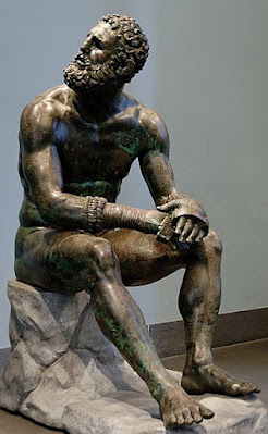 “Thermae boxer”: athlete resting after a boxing match. Bronze, Greek artwork