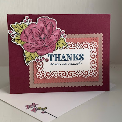 Floral Thank you card using Ornate Thanks Stamp Set