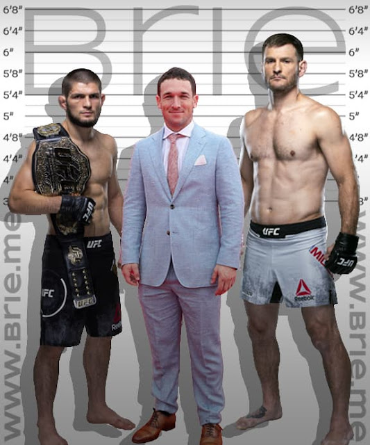 Alex Bregman standing with Khabib and Stipe Miocic