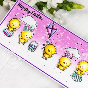 Sunny Studio Stamps: Chickie Baby Spring Showers Chubby Bunny Easter Card by Rachel Alvarado