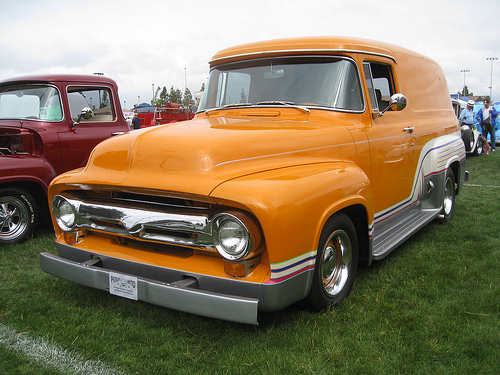 1956 ford f100 panel truck hot rod picture 1