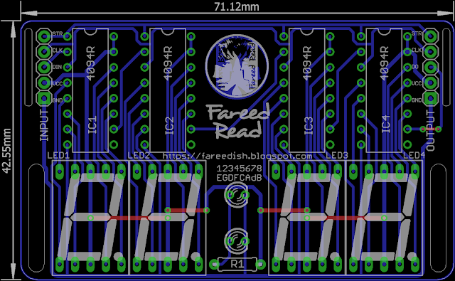 Layout Modul 4 digits Seven Segments CD4094