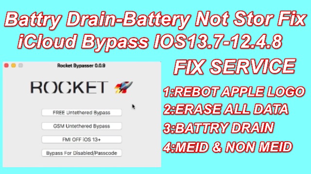 Free Battry Drain-Battery Not Stor Fix Untethered iCloud Bypass iOS13.7,13.6.1,13.6-iOS12.4.8 For Mac