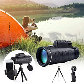 Monocular 40x60 Powerful Binoculars Zoom Handheld Clear Low Light Night Vision Pocket Telescope with Compass Hd Professional Hunting Camping Hiking Binoculars