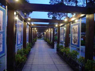 Pictures exhibition in front of the Opera House. Ho Chi Minh city. Vietnam