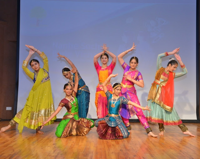 Students of Vasant Valley School performing classical dance