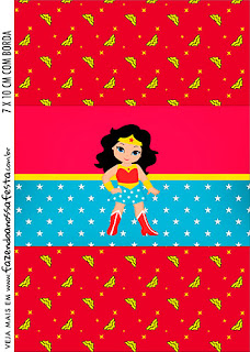 Wonder Woman  Free Printable Invitations and Candy Bar Labels.  