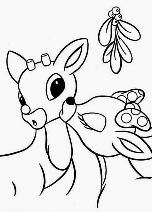 santas reindeer coloring pages