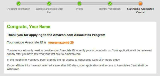 Amazon Affiliate Account Verification