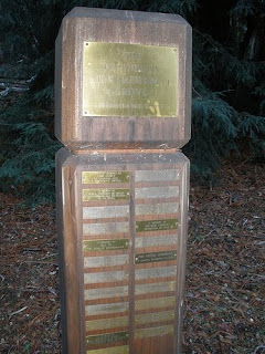 AIDS plaques at Peninsula AIDS Memorial Grove in Haddart Park, Woodside, CA