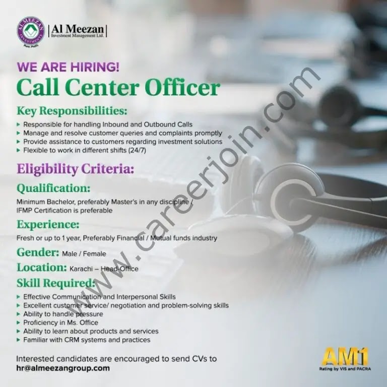 Jobs in Al Meezan Investment Management Limited