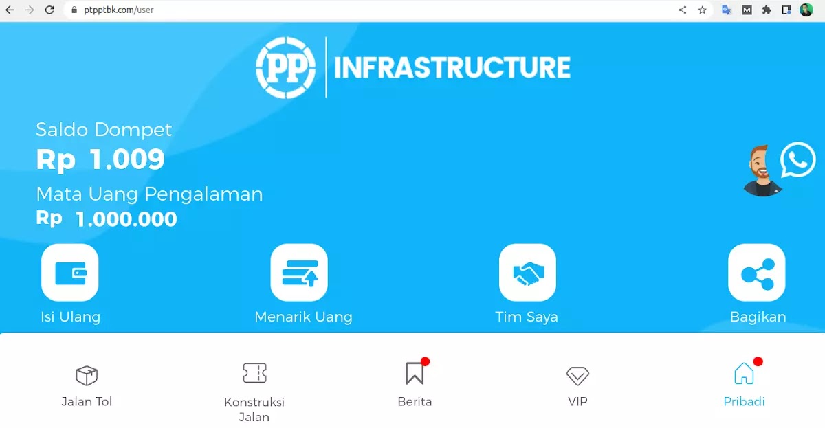 ptpptbk PP Infrastructure APK Penipuan