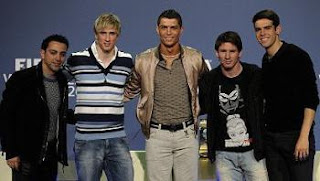 Xavi, Torres, Ronaldo, Messi, Kaka