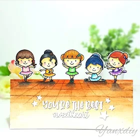 Sunny Studio Stamps: Tiny Dancer Customer Card by Yan X Diy