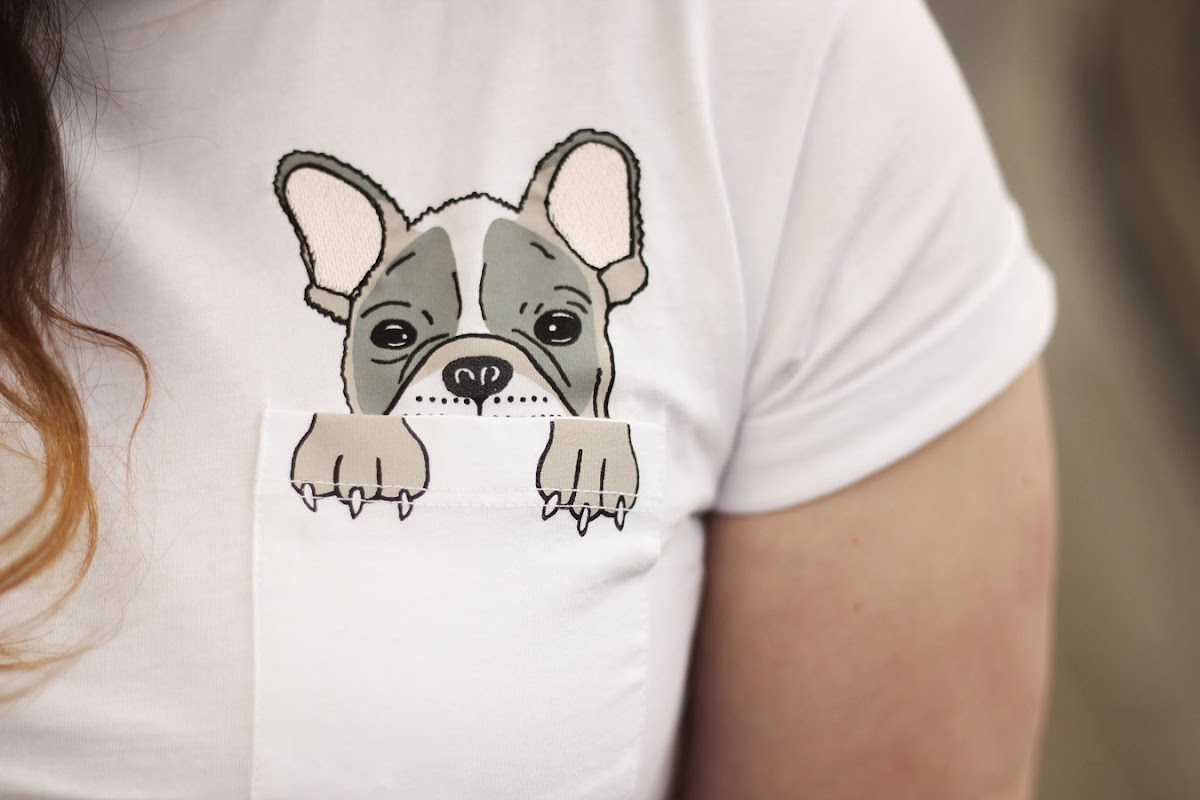 French bulldog pocket t-shirt, Topshop | www.itscohen.co.uk