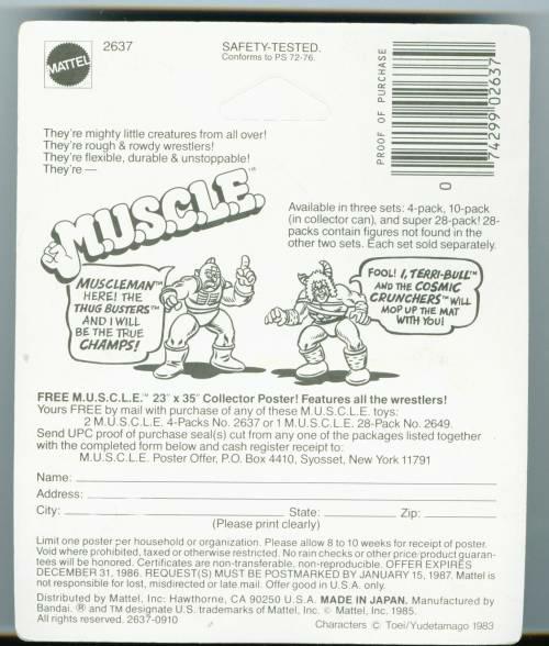 4-Pack offer for M.U.S.C.L.E. Mail-away Poster