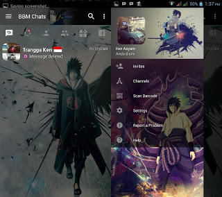 BBM MOD Transparan Sasuke v3.2.0.6 APK Clone Versi Terbaru