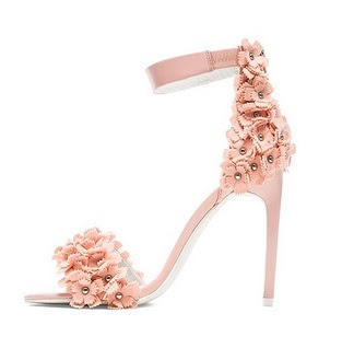 Jeffrey Campbell Blush Barely there floral high heels