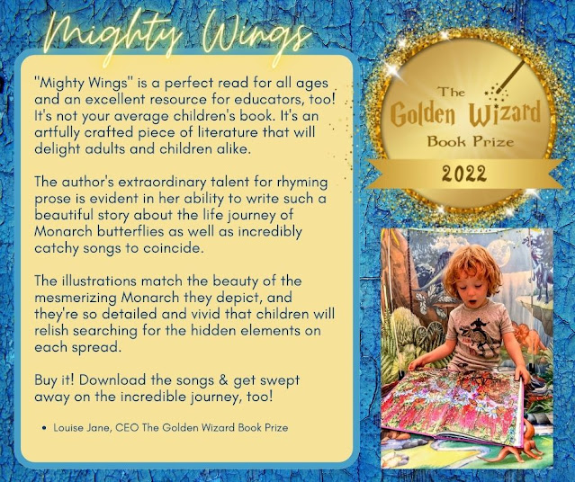 "Mighty Wings" Monarch Picture Book wins Golden Wizard Book Award 2022