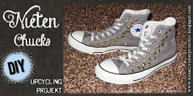 Chucks Converse all STars Nieten nähen aufpimpen basteln verschönern tutorial stoff upcycling nähen selber machen anleitung