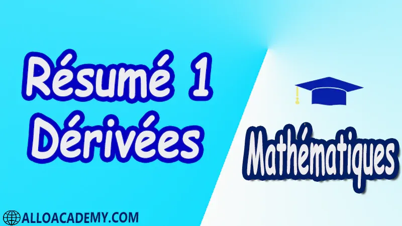 Résumé 1 Dérivées PDF Mathématiques Maths Dérivées Tableaux des dérivées Fonctions dérivables en un point Développement limité Tangente en un point Dérivées d’ordre supérieur Fonctions n fois dérivables Le théorème de Rolle accroissements finis La formule de Taylor-Laplace Cours résumés exercices corrigés devoirs corrigés Examens corrigés Contrôle corrigé travaux dirigés td