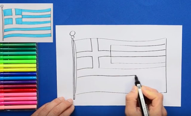 25η Μαρτίου: Ο εύκολος τρόπος για να ζωγραφίσετε την ελληνική σημαία με το παιδί σας!