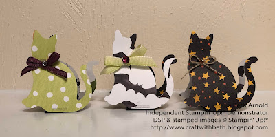 Craft with Beth: Stampin' Up! Halloween Cat Punch Treat Holder Hershey Kiss Toil and Trouble DSP Designer Series Paper