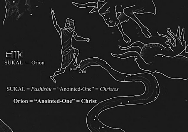 Клинописный эпитет Ориона, СУКАЛ, переводится как «Помазанник», клинописный эквивалент греческого Христа