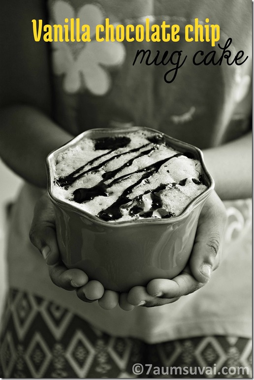 Vanilla choco chip mug cake 