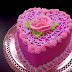 Heart Shape Pink Cake With Rose Wallpaper