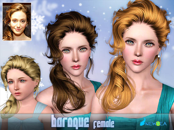 Newsea Baroque Female Hairstyle. Download at The Sims Resource - Subscriber 