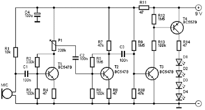  LED light Organ Circuit Diagram