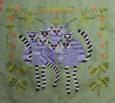 OwlForest Embroidery: Friendly Lemurs part6